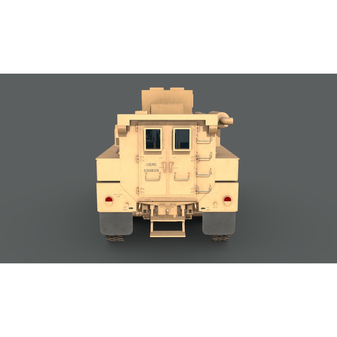 Cougar 6x6 MRAP 3D Model – Game-Ready Military Vehicle, FBX - View 11