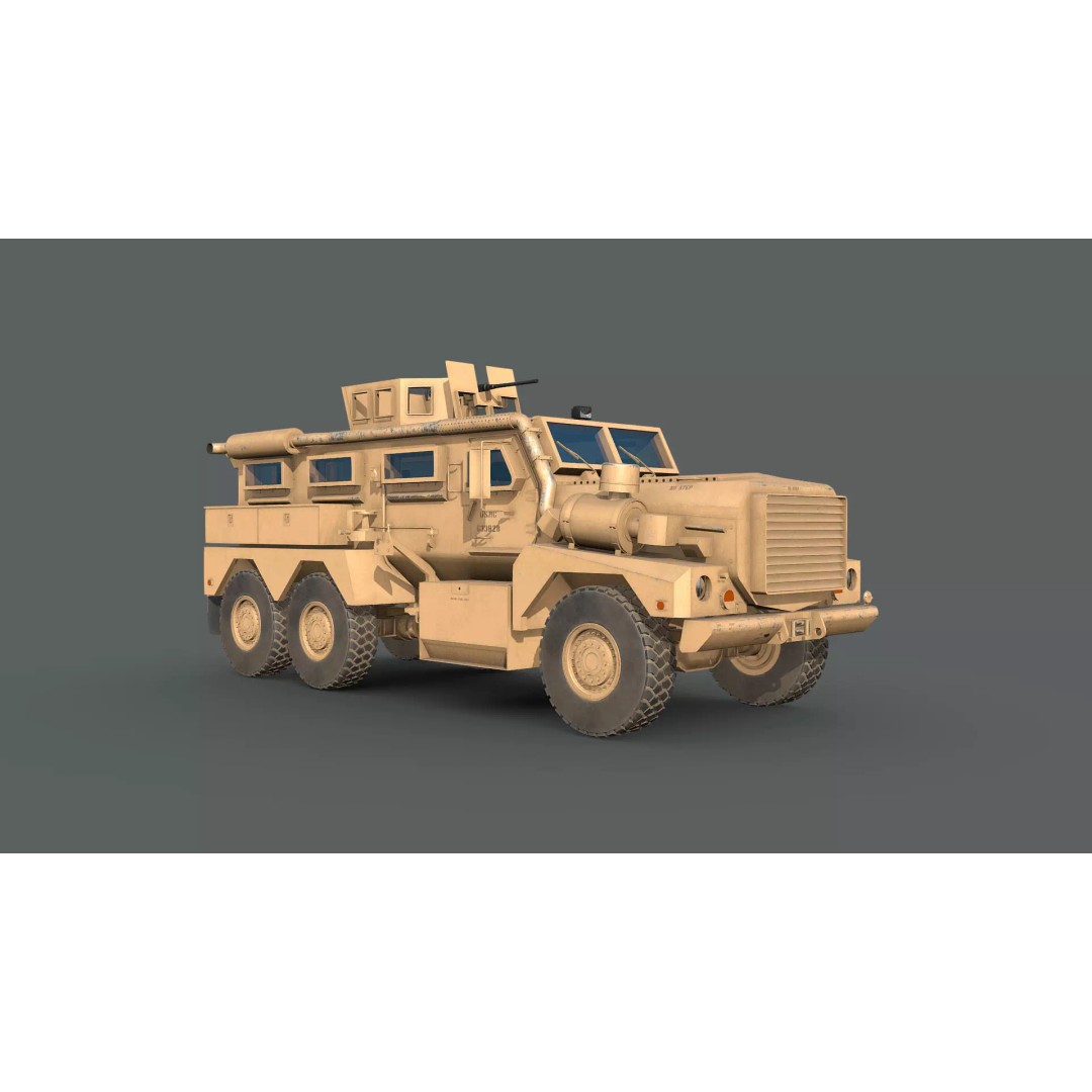 Cougar 6x6 MRAP 3D Model – Game-Ready Military Vehicle, FBX - View 2
