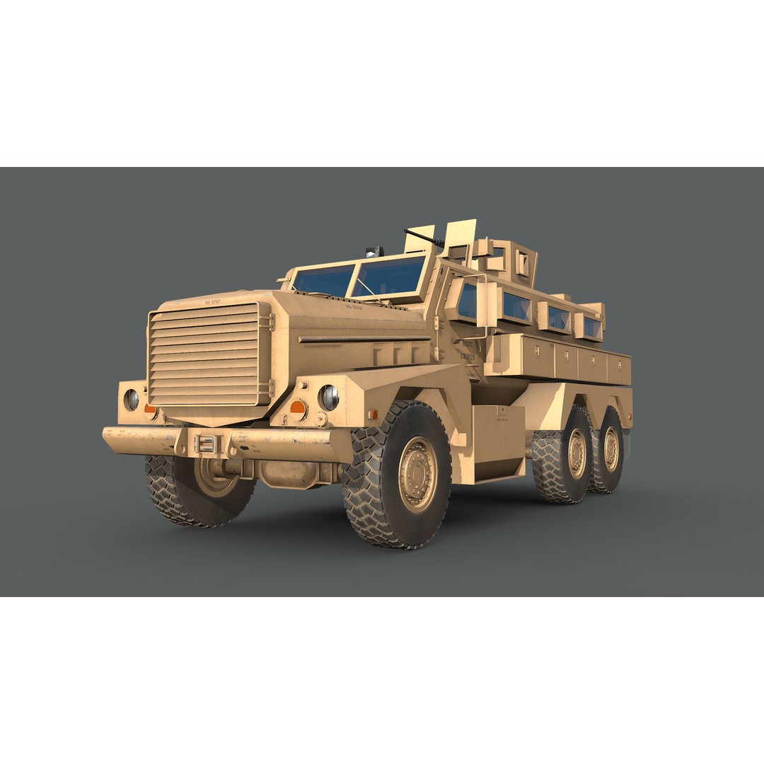 Cougar 6x6 MRAP 3D Model – Game-Ready Military Vehicle, FBX - View 5