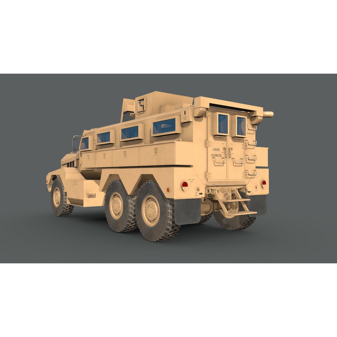 Cougar 6x6 MRAP 3D Model – Game-Ready Military Vehicle, FBX - View 7