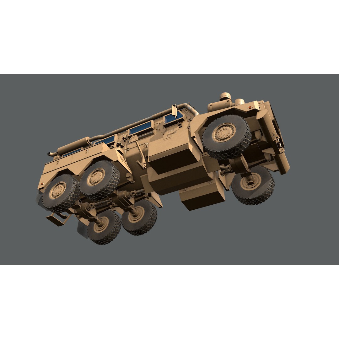 Cougar 6x6 MRAP 3D Model – Game-Ready Military Vehicle, FBX - View 9