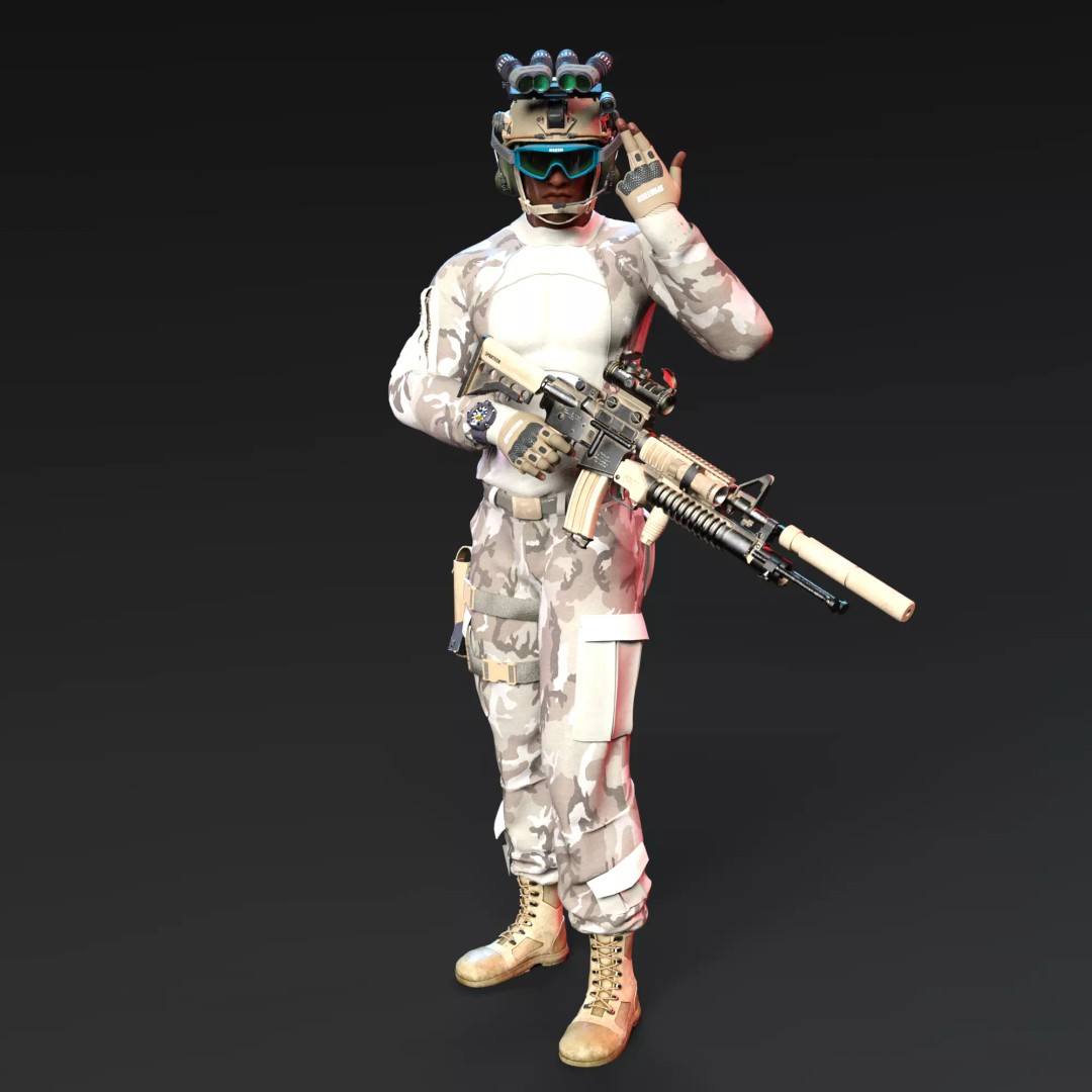 US Army Military Pack 3D Model – Rigged PBR Asset, FBX, OBJ - View 2