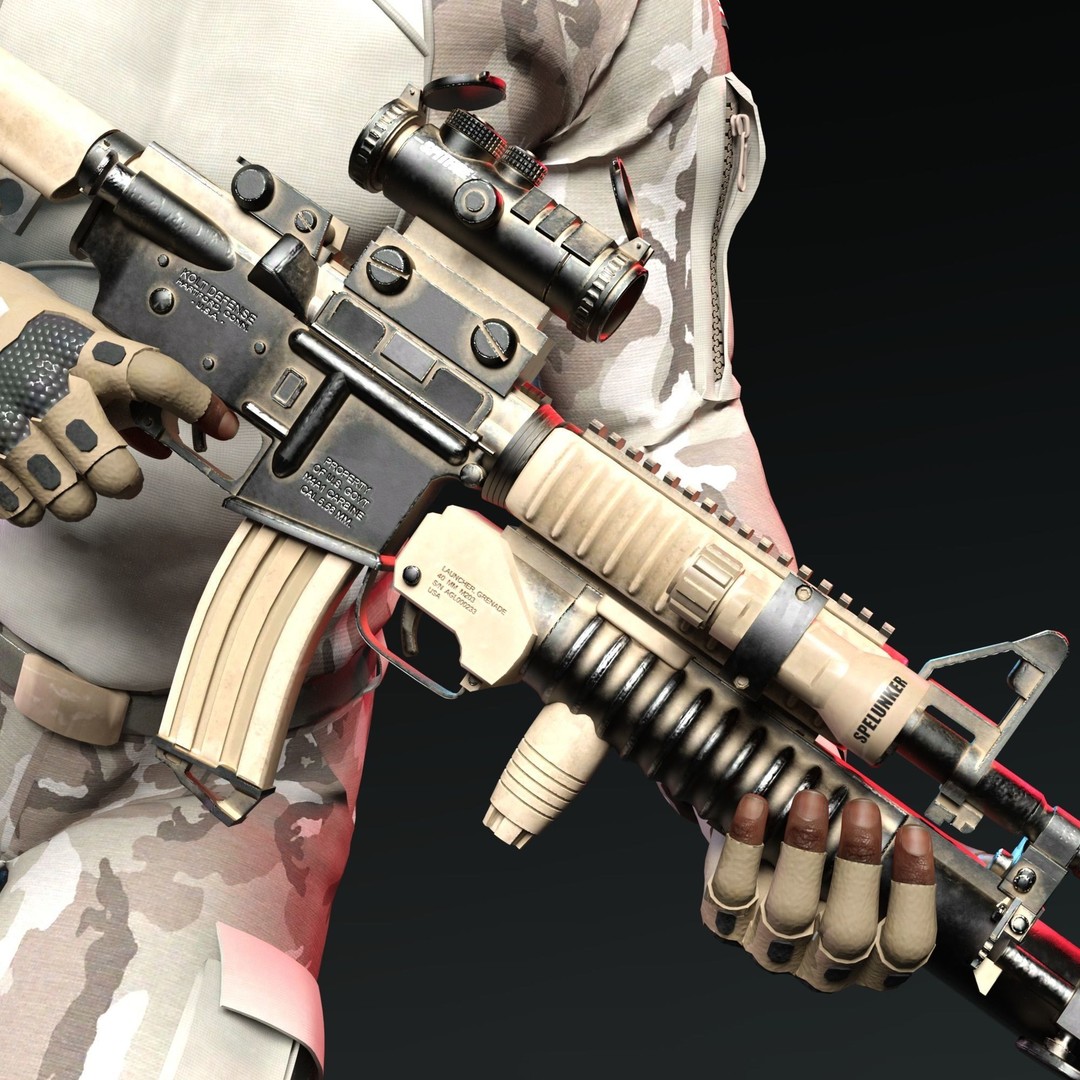 US Army Military Pack 3D Model – Rigged PBR Asset, FBX, OBJ - View 3