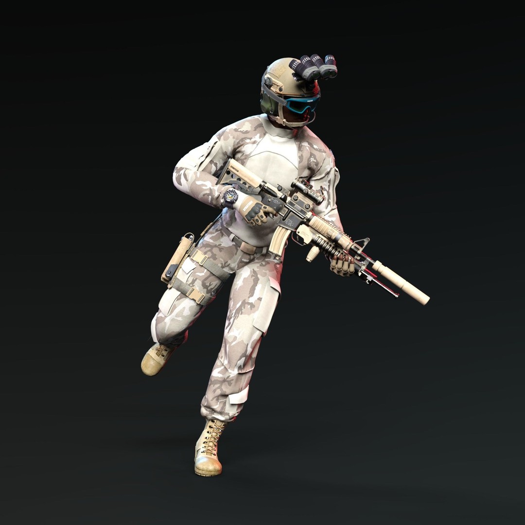 US Army Military Pack 3D Model – Rigged PBR Asset, FBX, OBJ - View 4
