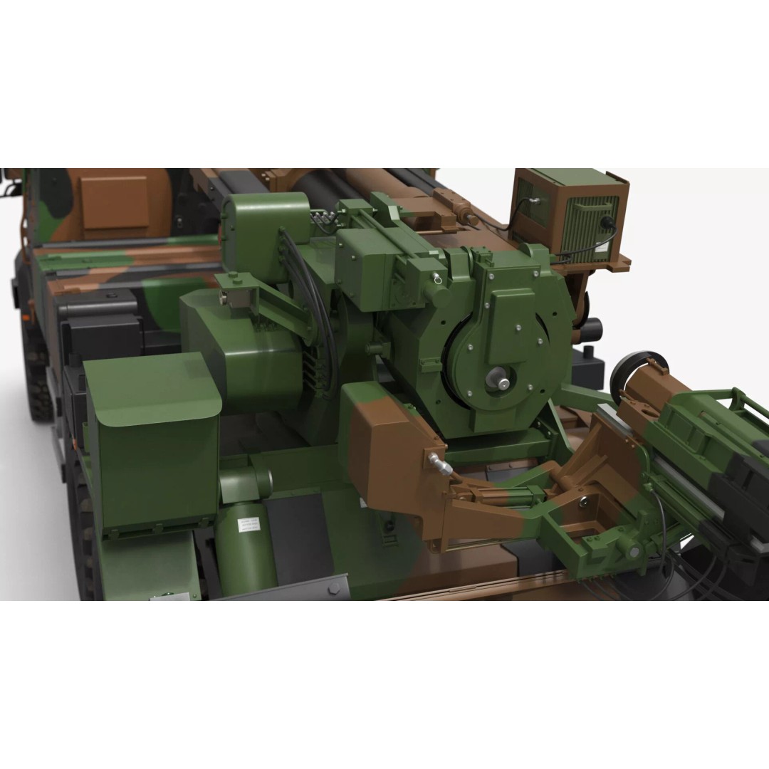 Heavy Military Truck 3D Model – Armored Artillery System with PBR Textures - View 10