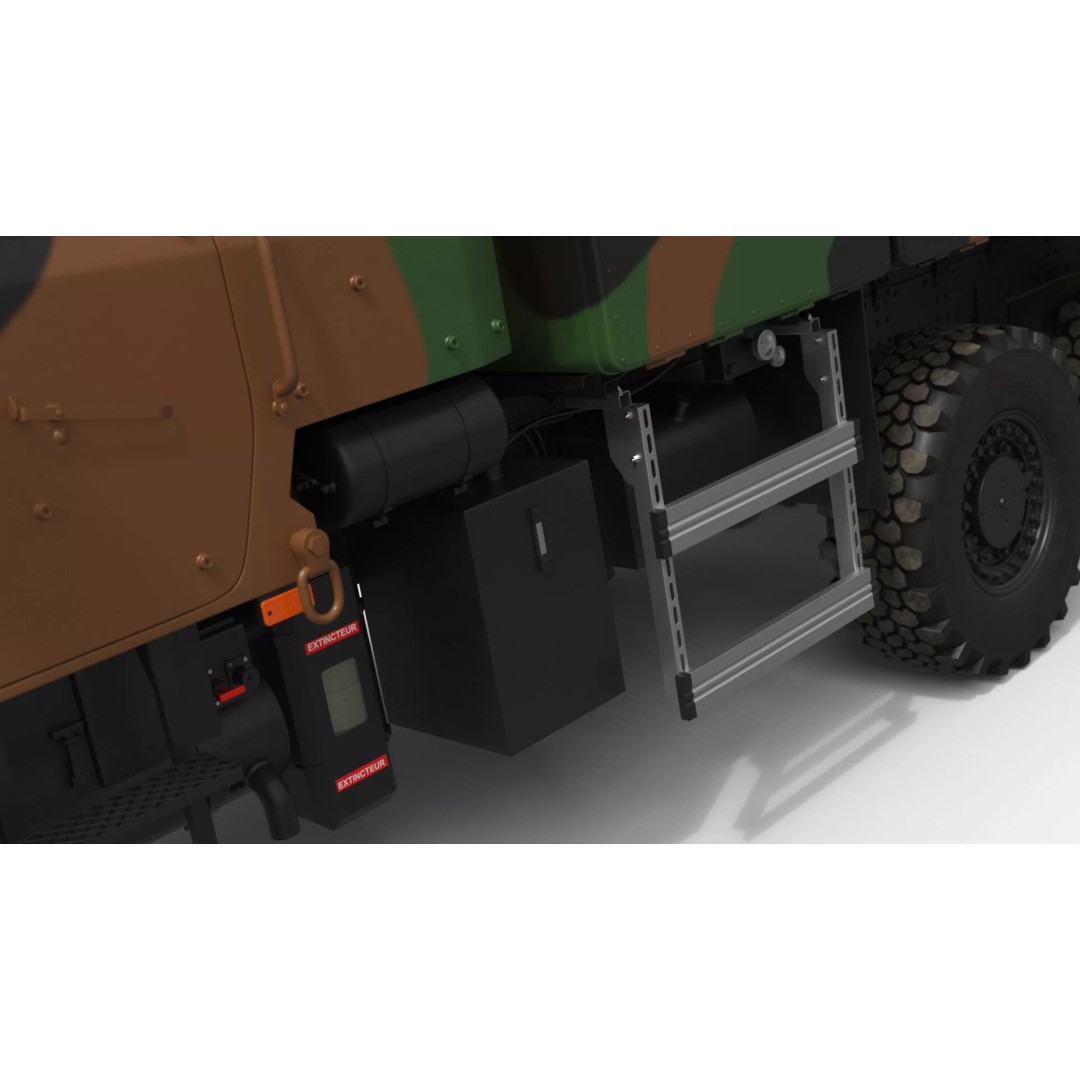 Heavy Military Truck 3D Model – Armored Artillery System with PBR Textures - View 11