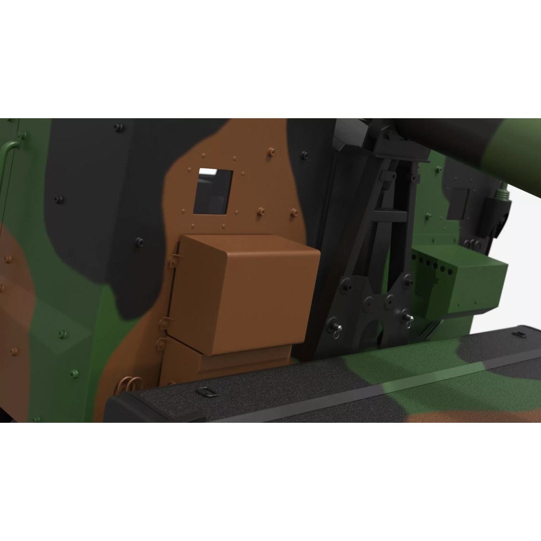 Heavy Military Truck 3D Model – Armored Artillery System with PBR Textures - View 14