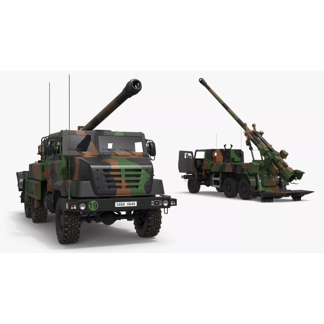 Heavy Military Truck 3D Model – Armored Artillery System with PBR Textures - View 16