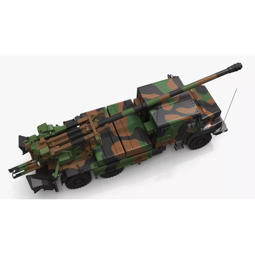 Heavy Military Truck 3D Model – Armored Artillery System with PBR Textures - View 8
