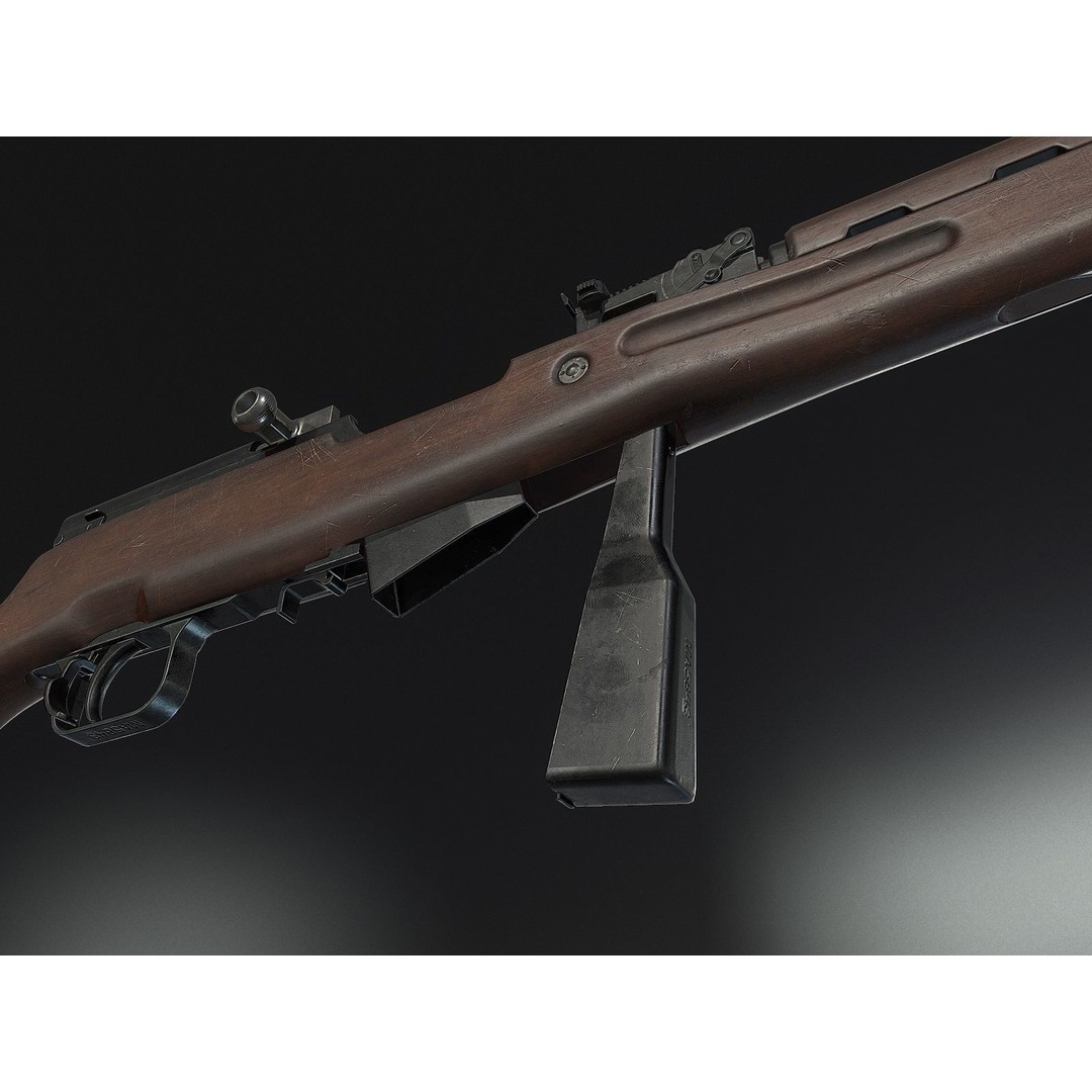 Russian SKS Rifle 3D Model – Low Poly Game Ready Asset, FBX - View 12