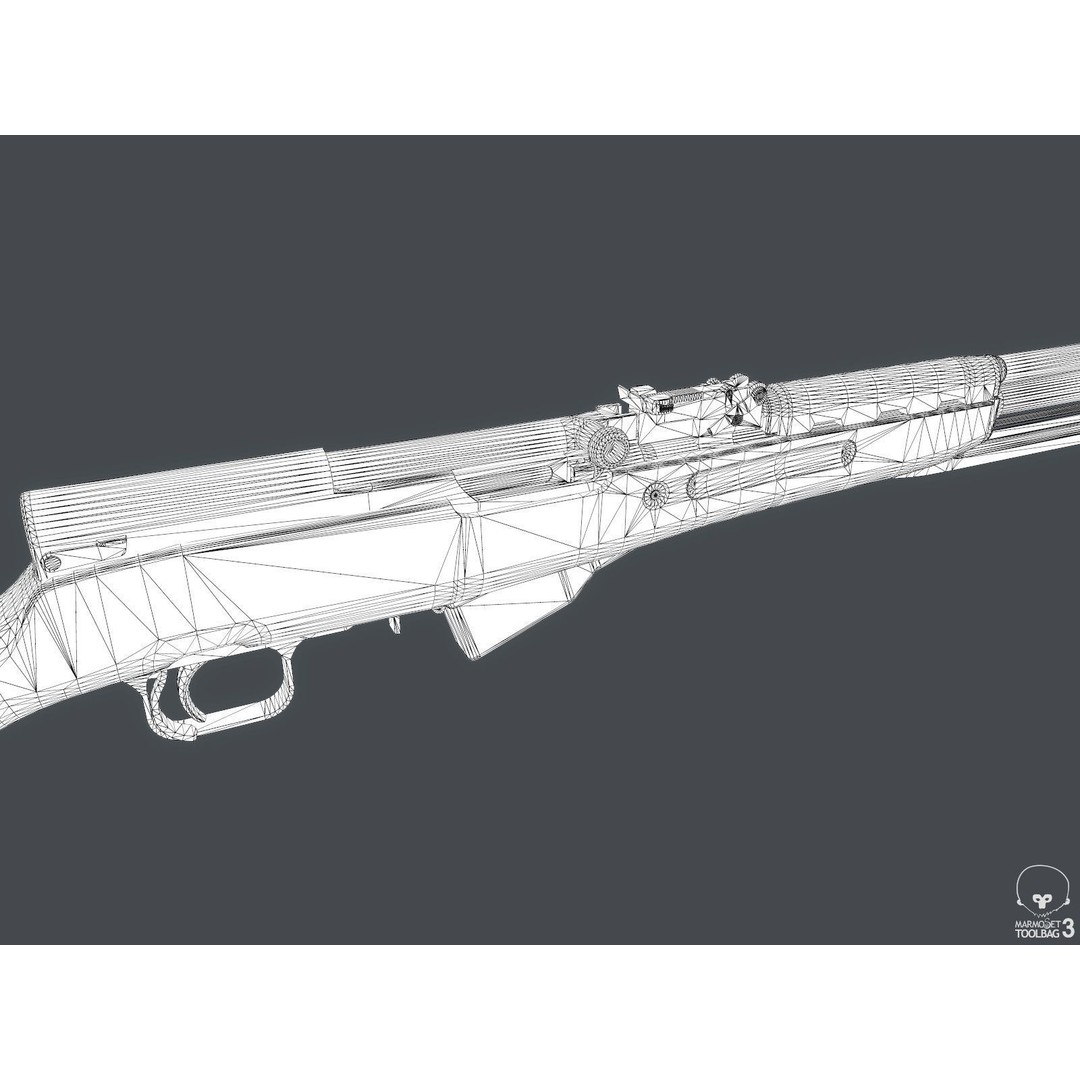Russian SKS Rifle 3D Model – Low Poly Game Ready Asset, FBX - View 15