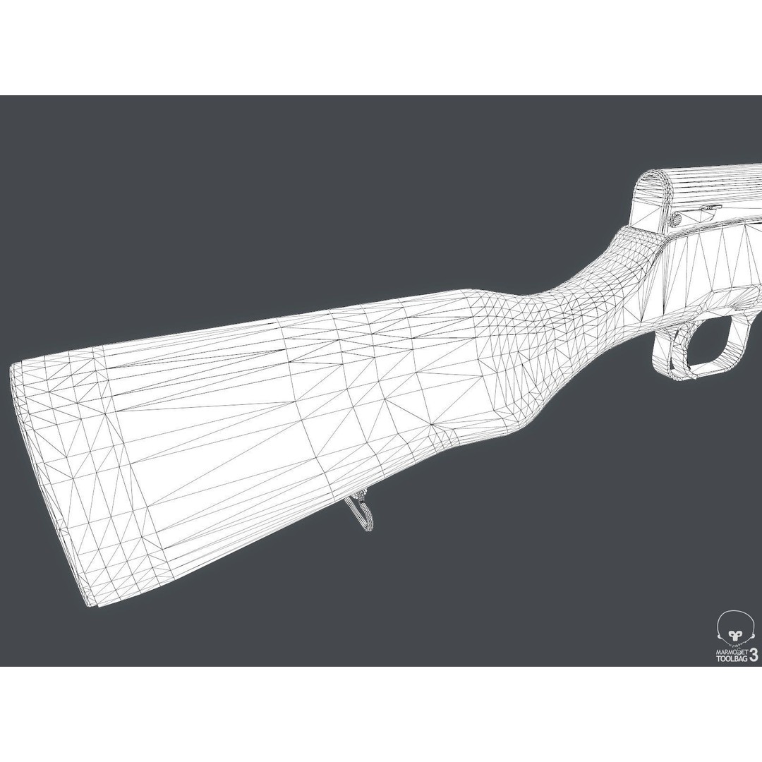 Russian SKS Rifle 3D Model – Low Poly Game Ready Asset, FBX - View 18