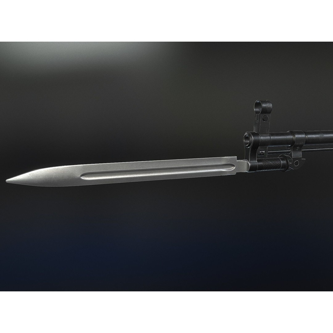 Russian SKS Rifle 3D Model – Low Poly Game Ready Asset, FBX - View 5