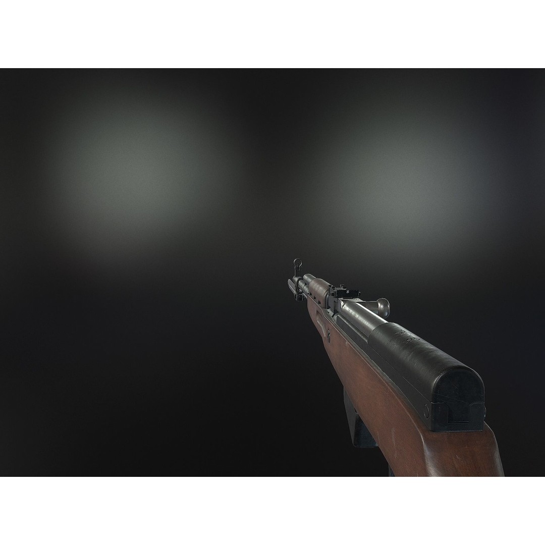 Russian SKS Rifle 3D Model – Low Poly Game Ready Asset, FBX - View 7