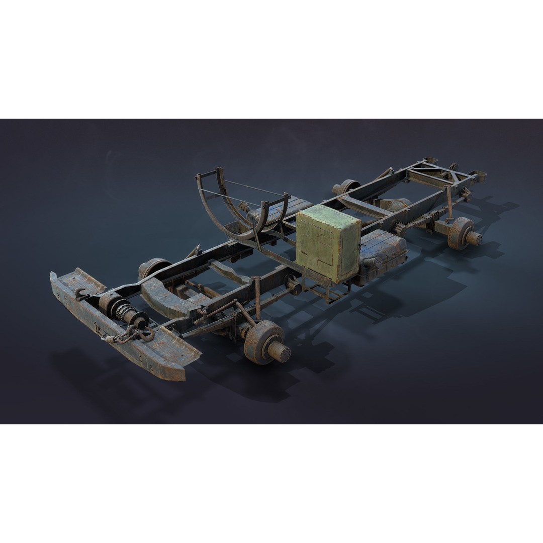 GAZ-66 Flatbed 3D Model – Low Poly Game Ready Asset, FBX - View 12