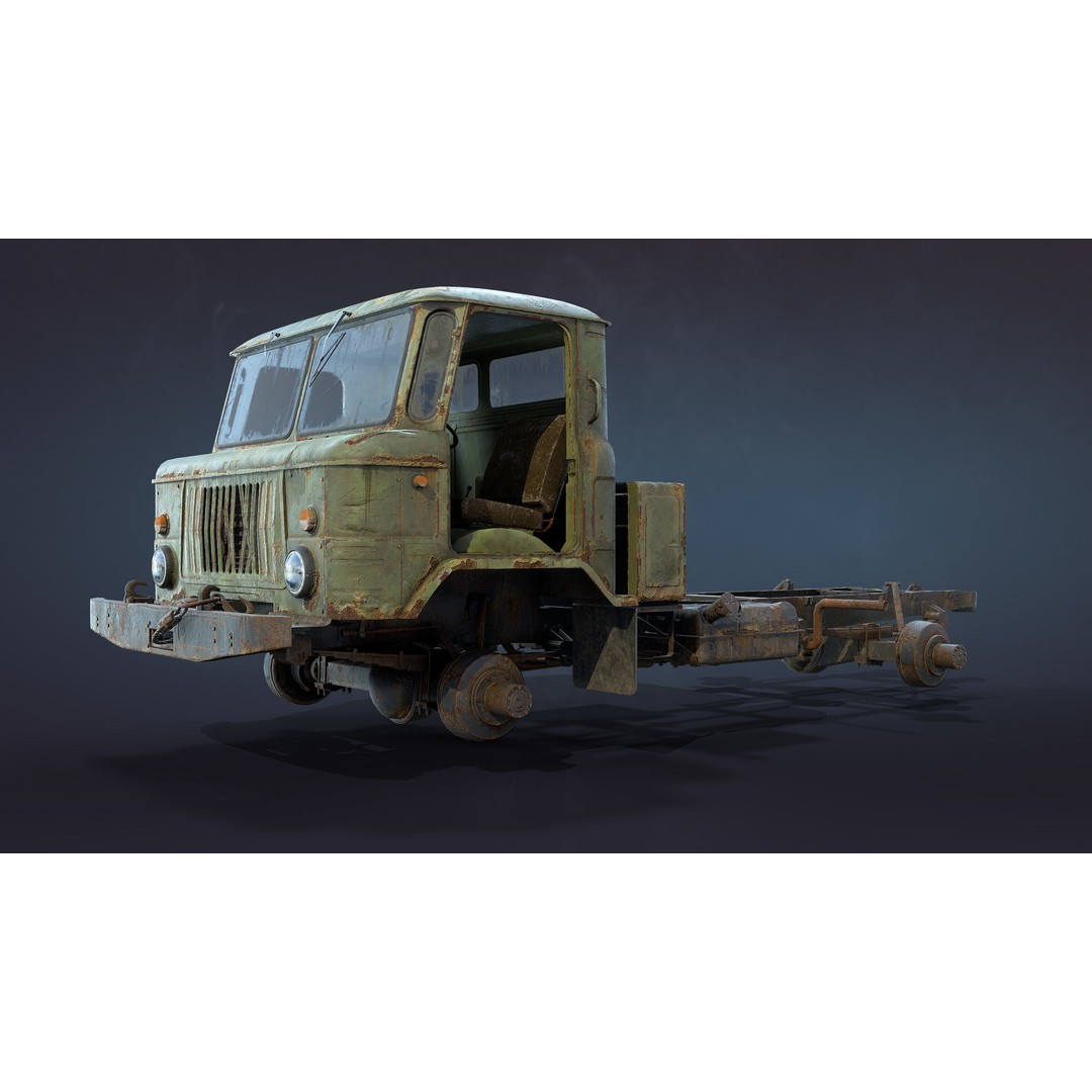 GAZ-66 Flatbed 3D Model – Low Poly Game Ready Asset, FBX - View 5