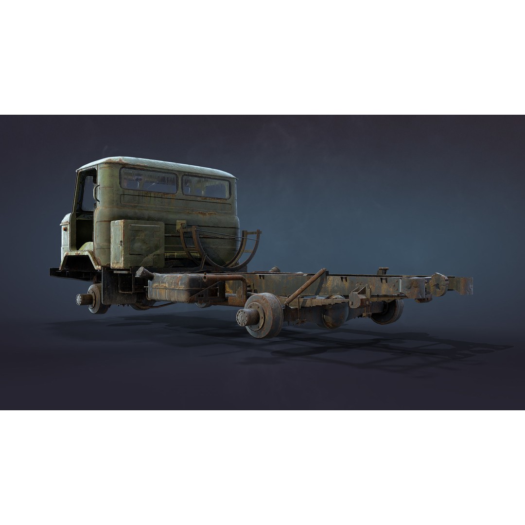 GAZ-66 Flatbed 3D Model – Low Poly Game Ready Asset, FBX - View 7