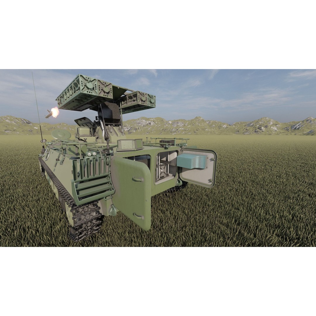 9K35 Strela-10 3D Model – Military Vehicle, PBR Textured, FBX/OBJ - View 11
