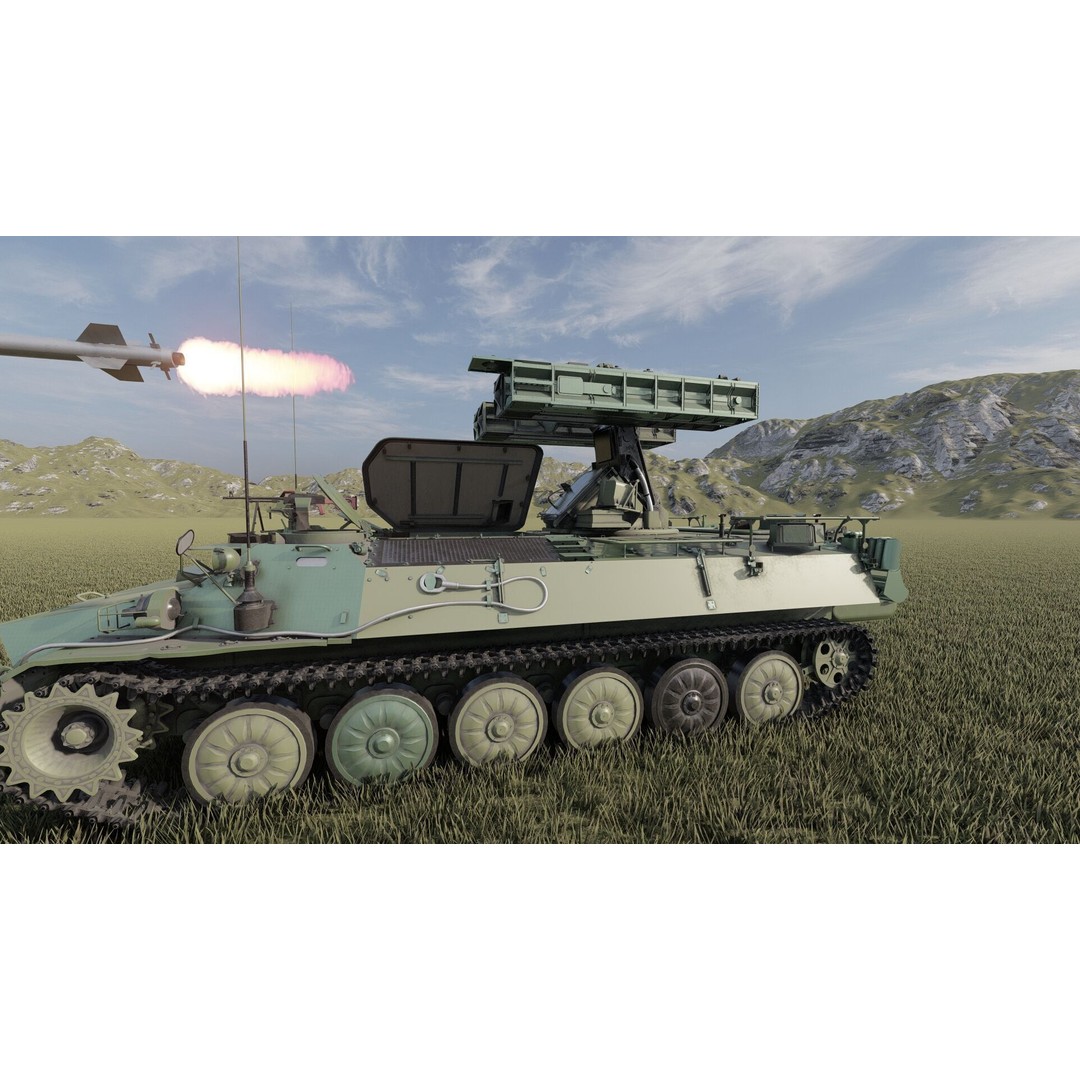 9K35 Strela-10 3D Model – Military Vehicle, PBR Textured, FBX/OBJ - View 9