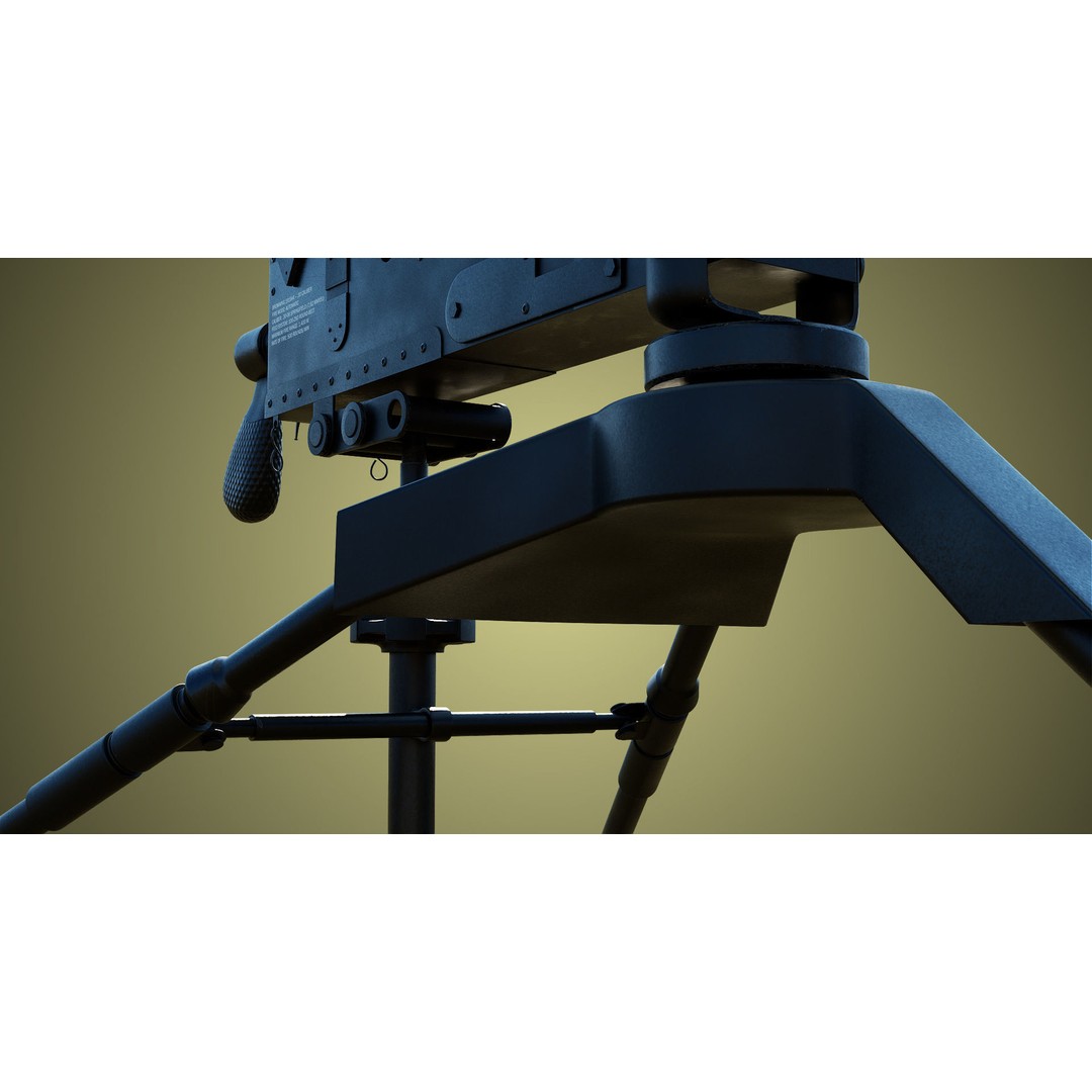 M1919 Browning Machine Gun 3D Model – Low Poly PBR Game Asset, FBX - View 27
