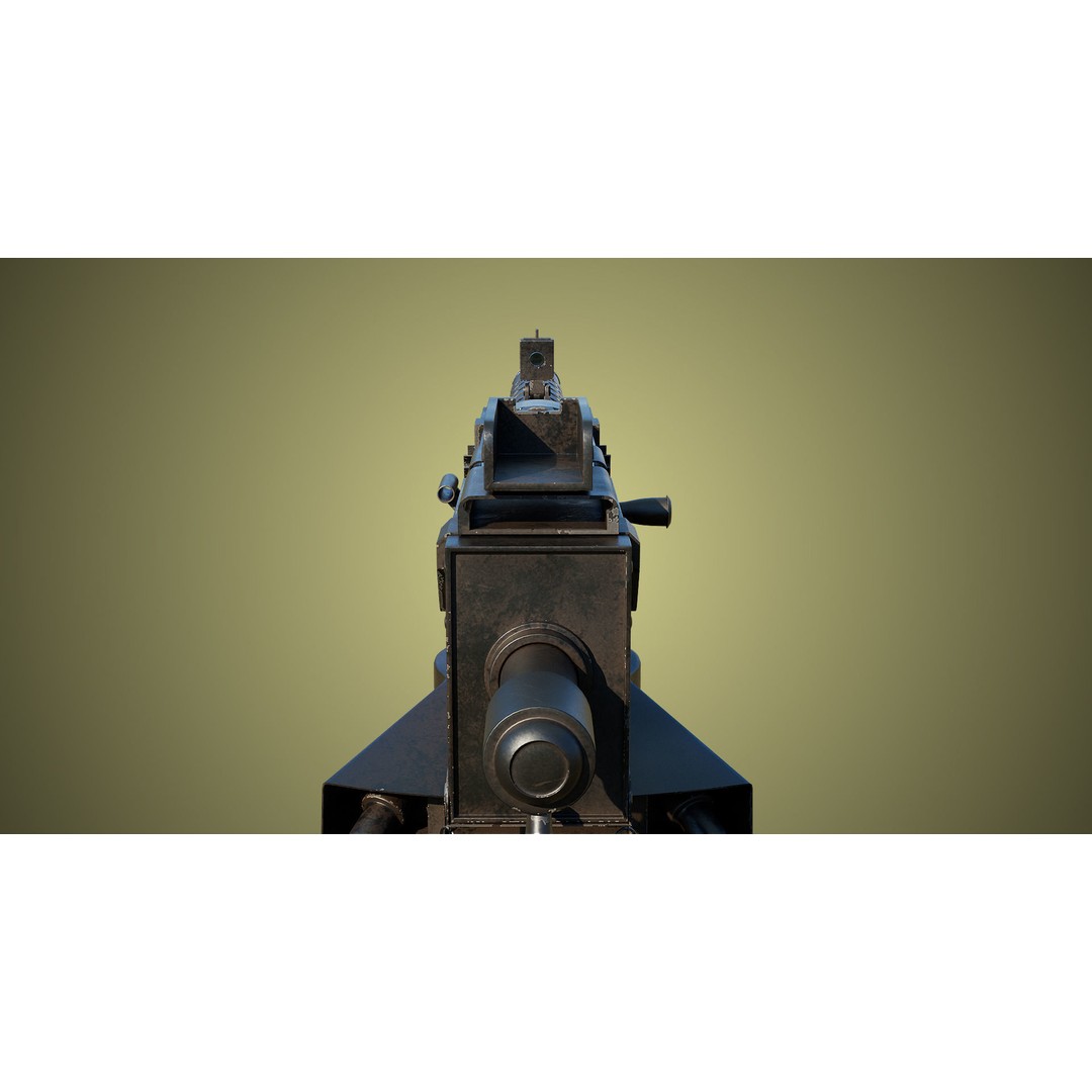 M1919 Browning Machine Gun 3D Model – Low Poly PBR Game Asset, FBX - View 29