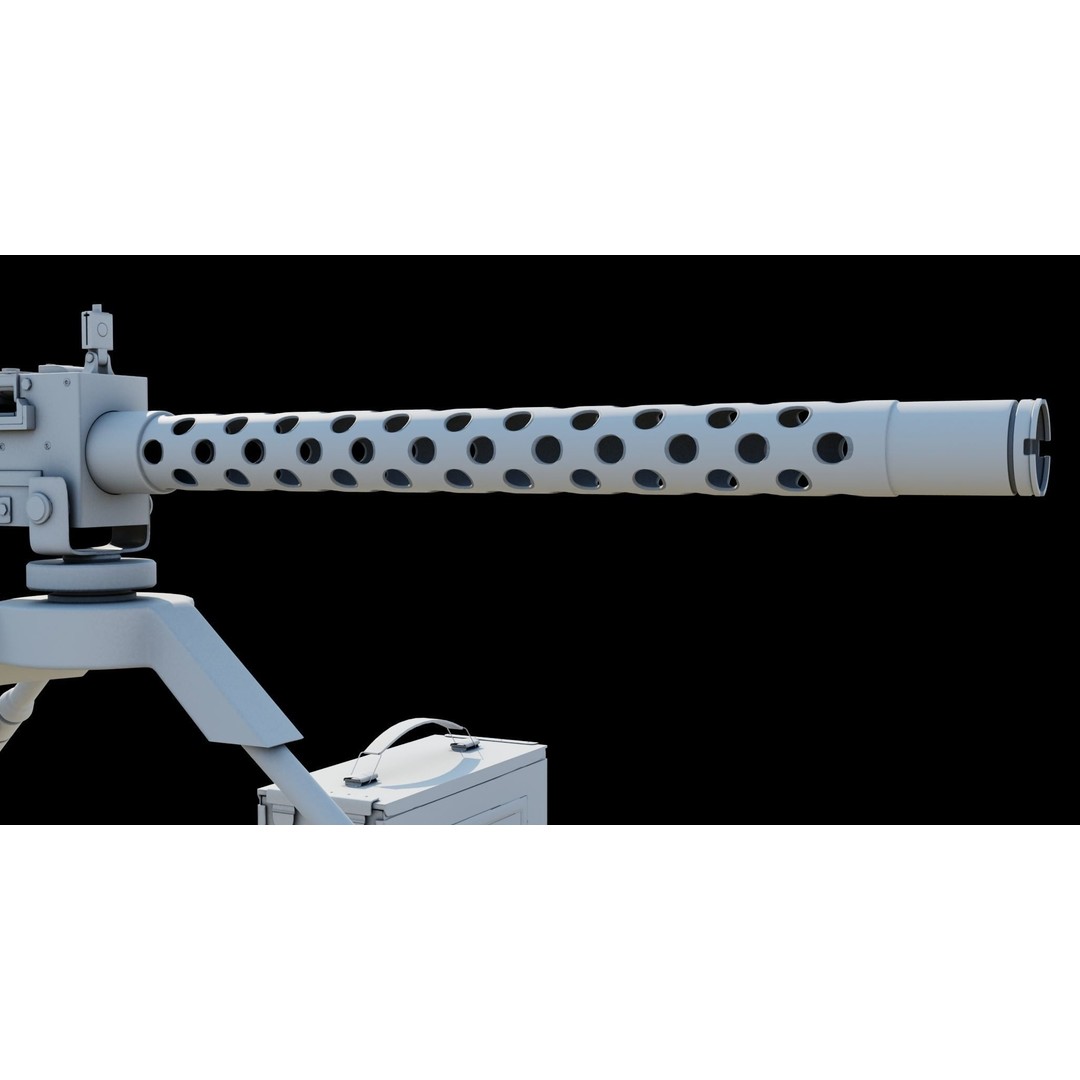 M1919 Browning Machine Gun 3D Model – Low Poly PBR Game Asset, FBX - View 31