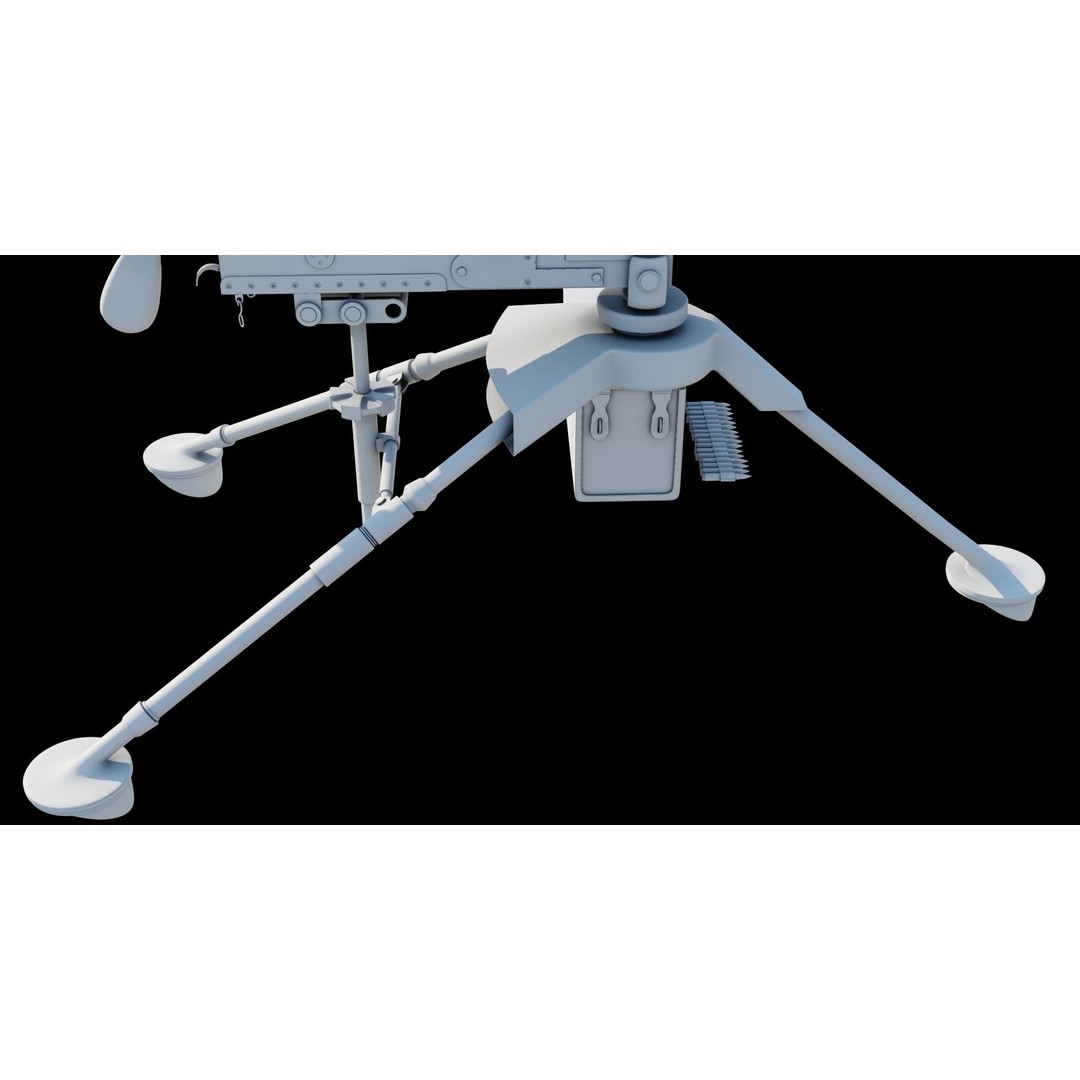 M1919 Browning Machine Gun 3D Model – Low Poly PBR Game Asset, FBX - View 35