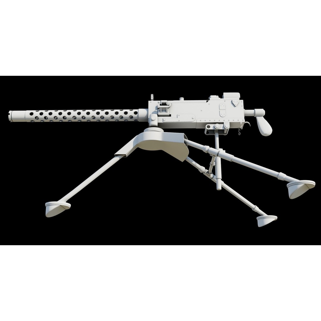 M1919 Browning Machine Gun 3D Model – Low Poly PBR Game Asset, FBX - View 36