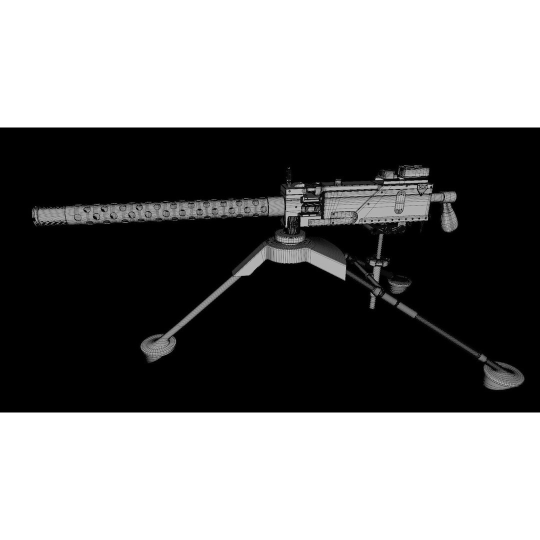 M1919 Browning Machine Gun 3D Model – Low Poly PBR Game Asset, FBX - View 37