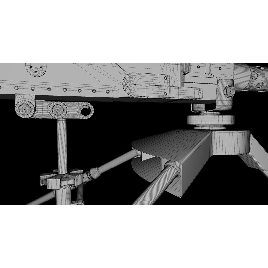M1919 Browning Machine Gun 3D Model – Low Poly PBR Game Asset, FBX - View 38