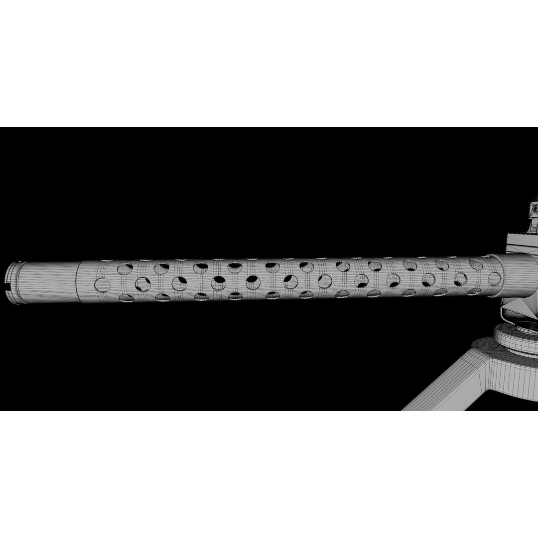 M1919 Browning Machine Gun 3D Model – Low Poly PBR Game Asset, FBX - View 39