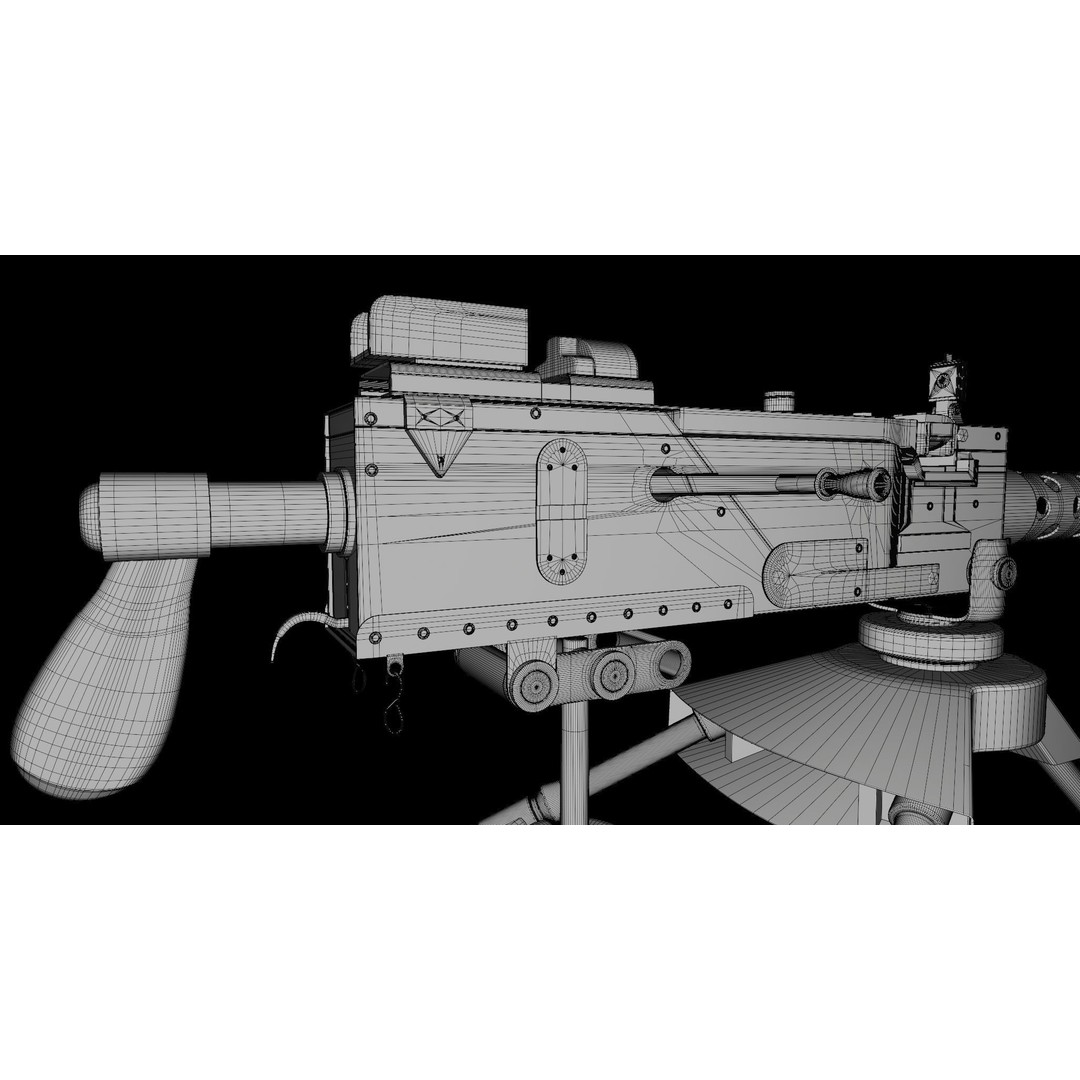 M1919 Browning Machine Gun 3D Model – Low Poly PBR Game Asset, FBX - View 41