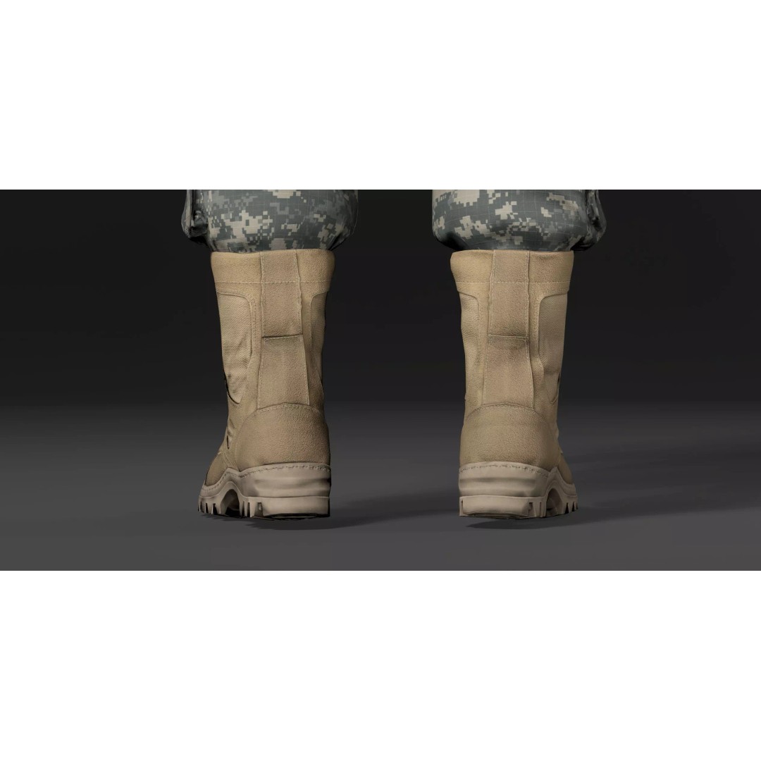 Modern Military Uniform 3D Model – Low Poly USMC & US Army Camos, FBX - View 19