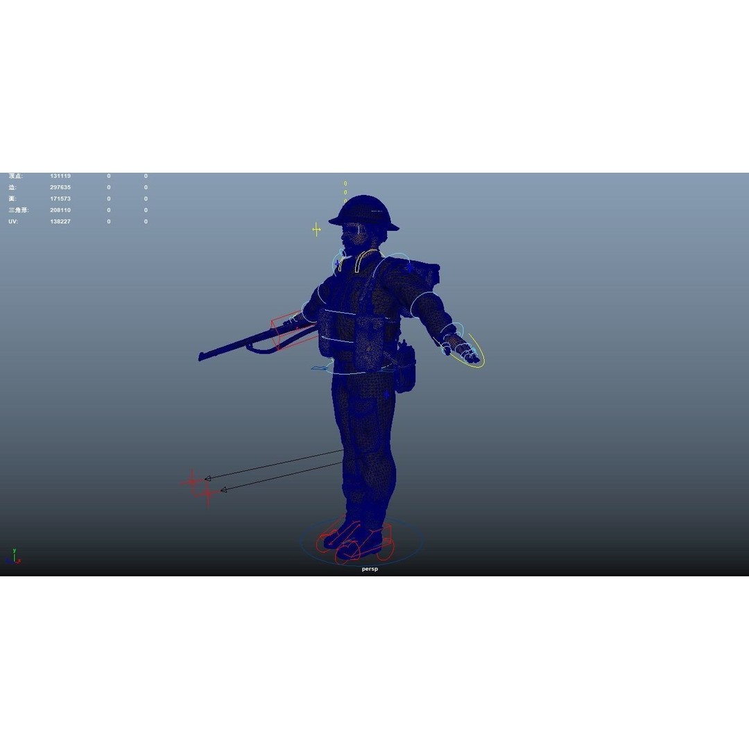 WW2 Soldier 3D Model – Rigged Low-Poly Character for Animation - View 20