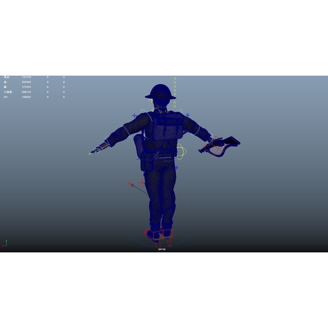 WW2 Soldier 3D Model – Rigged Low-Poly Character for Animation - View 22