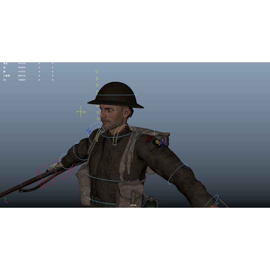WW2 Soldier 3D Model – Rigged Low-Poly Character for Animation - View 23