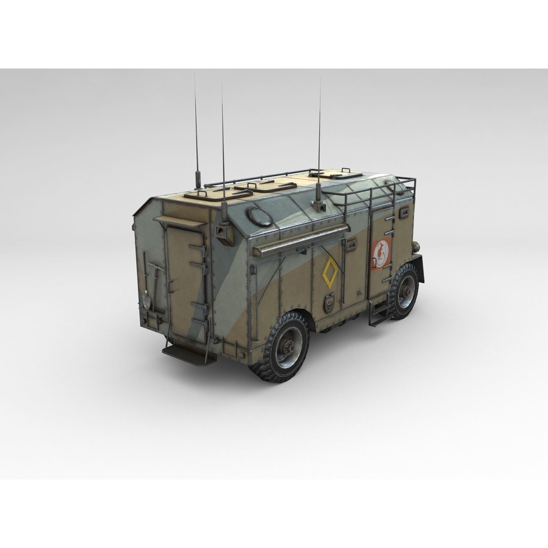 AEC Dorchester 3D Model – Low Poly Armoured Command Vehicle, FBX - View 12