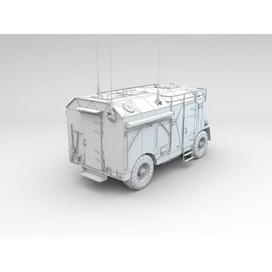 AEC Dorchester 3D Model – Low Poly Armoured Command Vehicle, FBX - View 13