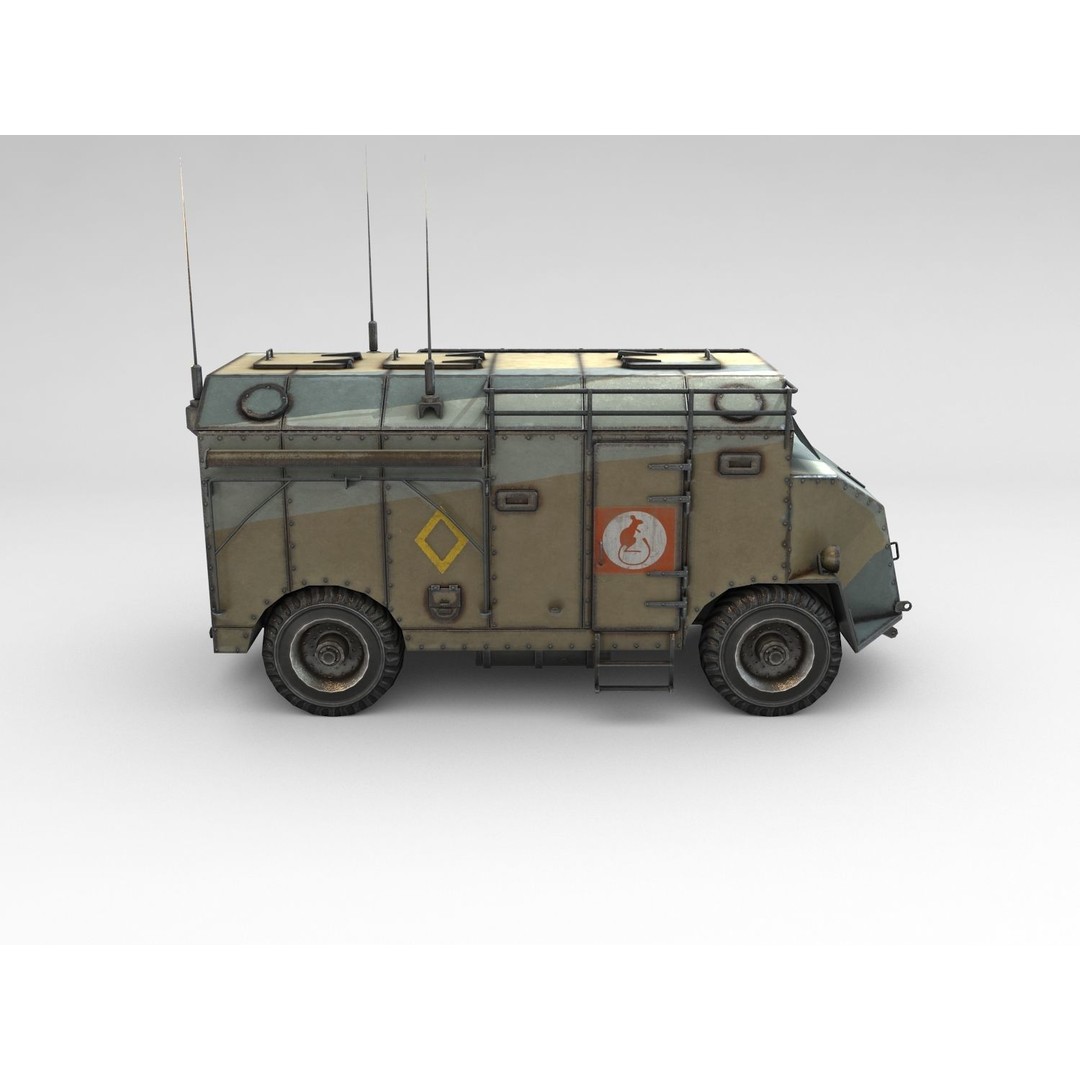AEC Dorchester 3D Model – Low Poly Armoured Command Vehicle, FBX - View 14