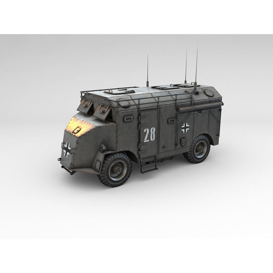 AEC Dorchester 3D Model – Low Poly Armoured Command Vehicle, FBX - View 5