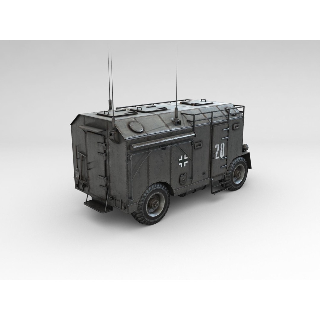 AEC Dorchester 3D Model – Low Poly Armoured Command Vehicle, FBX - View 6
