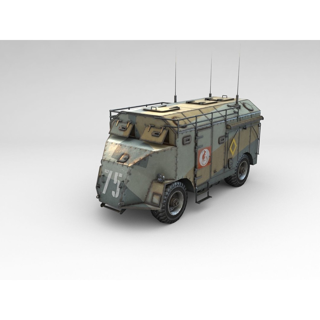AEC Dorchester 3D Model – Low Poly Armoured Command Vehicle, FBX - View 7