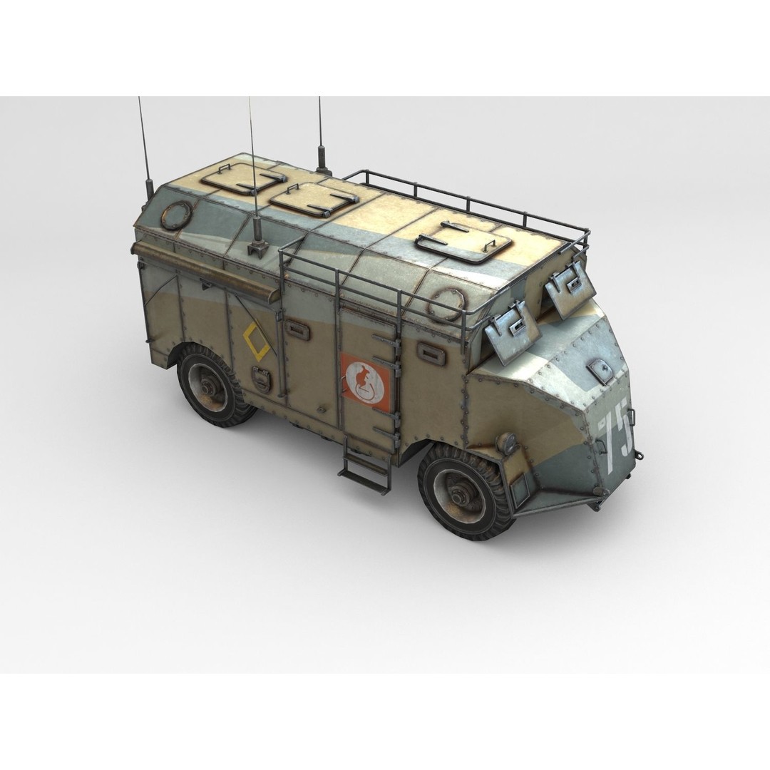 AEC Dorchester 3D Model – Low Poly Armoured Command Vehicle, FBX - View 8