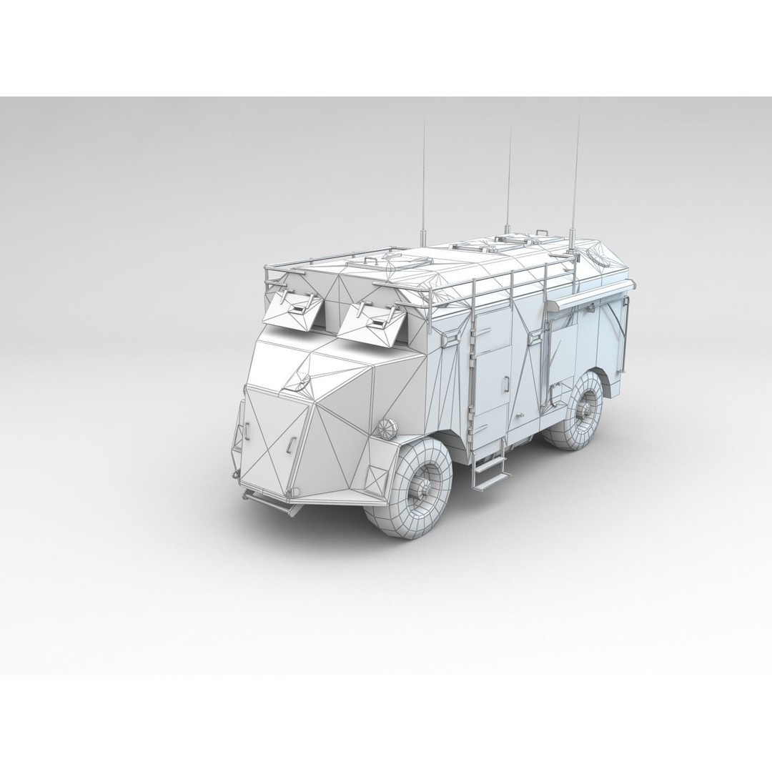 AEC Dorchester 3D Model – Low Poly Armoured Command Vehicle, FBX - View 9