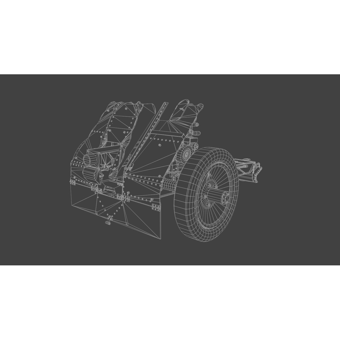 75mm Light Infantry Gun 3D Model – Low Poly Game Asset, FBX, Blender - View 12