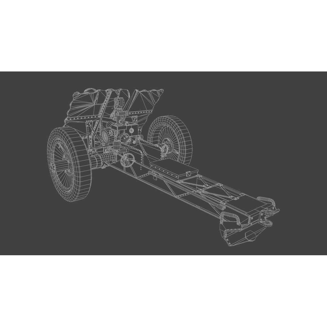 75mm Light Infantry Gun 3D Model – Low Poly Game Asset, FBX, Blender - View 13