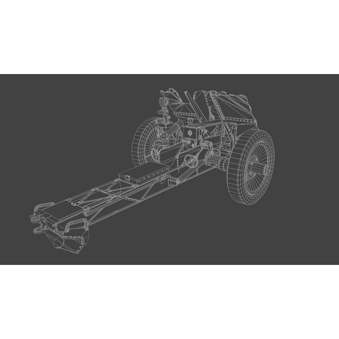75mm Light Infantry Gun 3D Model – Low Poly Game Asset, FBX, Blender - View 14