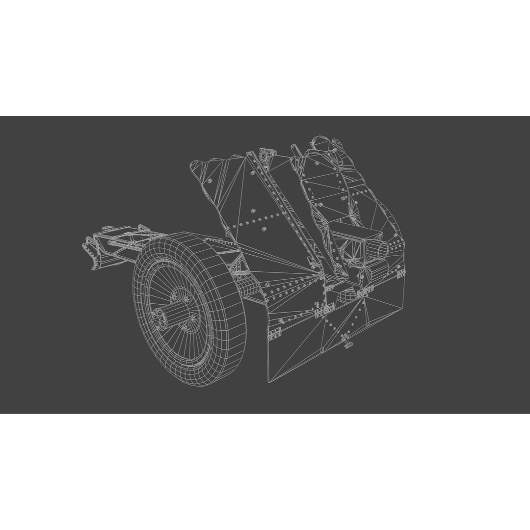 75mm Light Infantry Gun 3D Model – Low Poly Game Asset, FBX, Blender - View 15