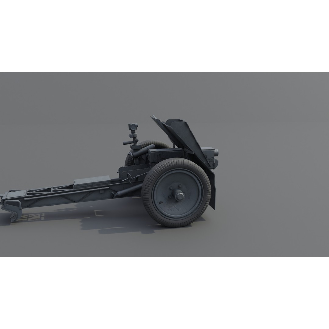 75mm Light Infantry Gun 3D Model – Low Poly Game Asset, FBX, Blender - View 20