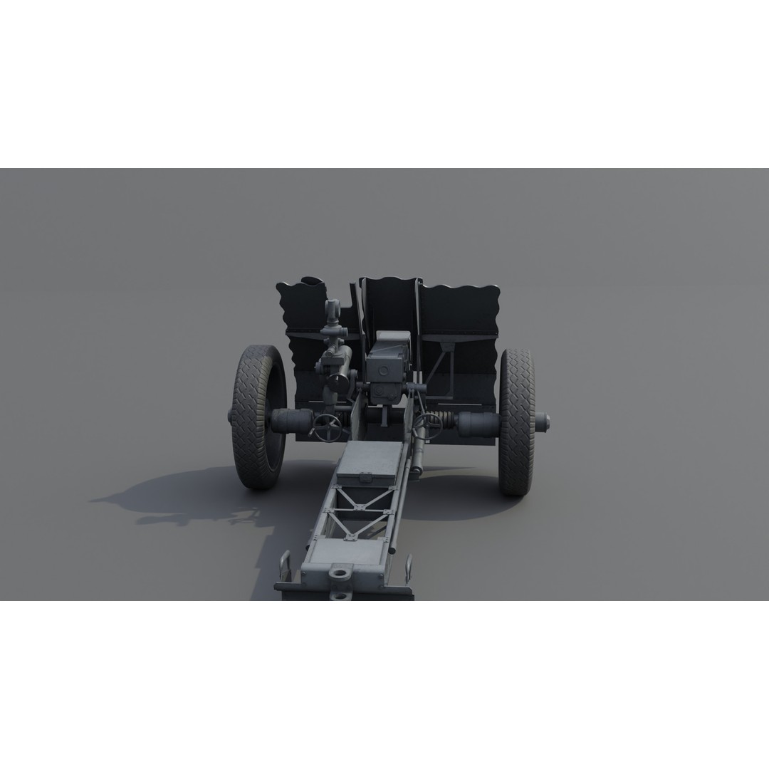 75mm Light Infantry Gun 3D Model – Low Poly Game Asset, FBX, Blender - View 22